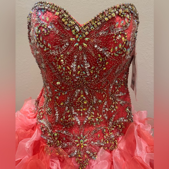 Fiesta Strapless Dress in Pink and Silver - Picture 1 of 2